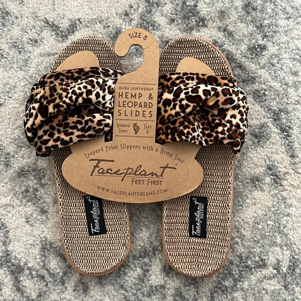 Faceplant feet first leopard print slides
